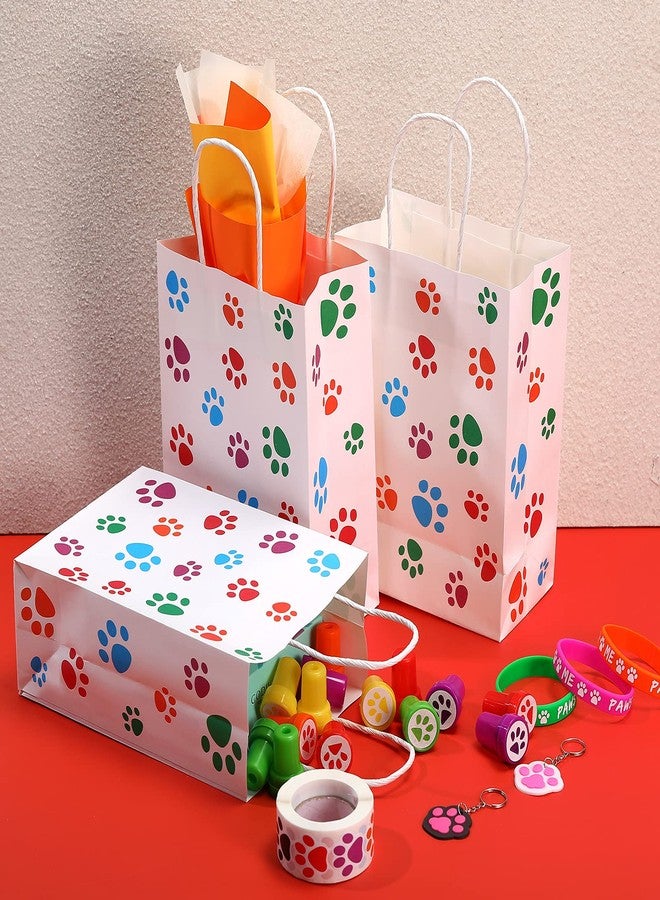 Clabby 24 Pcs Paper Gift Bags Dog Paw Gift Bags Paw Goodie Paper Bag with Handles Puppy Party Favors for Cat Pet Party Birthday Favors 5.9 x 3.1 x 8.3 Inch - Image 4